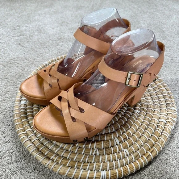 Kork-Ease Women’s Deborah Leather Studded Sandals Heeled Chunky in Tan 10 - Picture 3 of 16